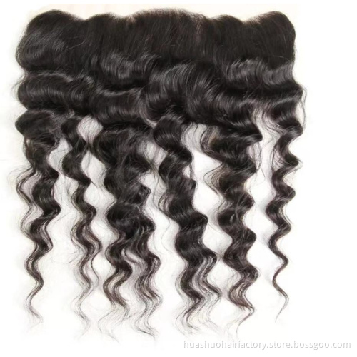 Huashuo 50% OFF Human Hair Lace Natural Frontal Piece, Indian Wavy Frontal, Ear To Ear 13 x 4  13*6 Thin Skin Lace Frontals